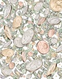 Het Regenen van de Pot van het Contante geld van het geld royalty-vrije stock foto Het Regenen van de Pot van het Contante geld van het geld royalty-vrije stock foto