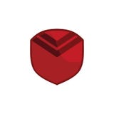 Het rode concept van het schild 3d embleem vector illustratie Het rode concept van het schild 3d embleem vector illustratie