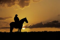 Het silhouet van de cowboy royalty-vrije stock foto's Het silhouet van de cowboy royalty-vrije stock foto's