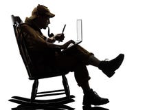 Het silhouet van Sherlock holmes gegevensverwerking stock fotografie Het silhouet van Sherlock holmes gegevensverwerking stock fotografie