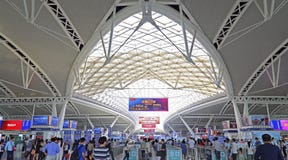 Het Station van het Guangzhouzuiden royalty-vrije stock foto Het Station van het Guangzhouzuiden royalty-vrije stock foto
