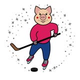 Het Symbool 2019 van het hockeyvarken royalty-vrije illustratie Het Symbool 2019 van het hockeyvarken royalty-vrije illustratie