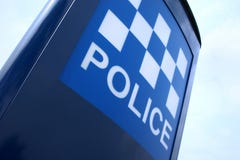 Het Teken van de politie in het UK royalty-vrije stock foto's Het Teken van de politie in het UK royalty-vrije stock foto's