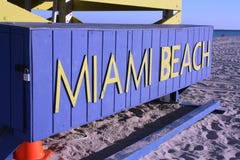 Het Teken van het Strand van Miami royalty-vrije stock foto's Het Teken van het Strand van Miami royalty-vrije stock foto's