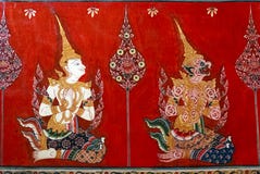 Het Thaise mural schilderen royalty-vrije stock afbeelding Het Thaise mural schilderen royalty-vrije stock afbeelding
