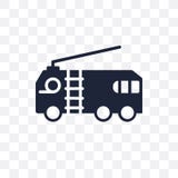Het transparante pictogram van de brandvrachtwagen Het symboolontwerp van de brandvrachtwagen van trans vector illustratie Het transparante pictogram van de brandvrachtwagen Het symboolontwerp van de brandvrachtwagen van trans vector illustratie