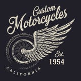 Het uitstekende embleem van de douanemotorfiets vector illustratie Het uitstekende embleem van de douanemotorfiets vector illustratie