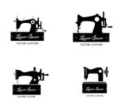 Het vastgestelde embleem van de inzamelings naaimachine royalty-vrije illustratie Het vastgestelde embleem van de inzamelings naaimachine royalty-vrije illustratie