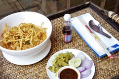 Het vastgestelde menu van Khaosoi royalty-vrije stock foto's Het vastgestelde menu van Khaosoi royalty-vrije stock foto's