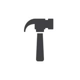 Het vector, gevulde vlakke teken van het hamerpictogram, stevig die pictogram op wit wordt geïsoleerd Royalty-vrije Stock Foto's Het vector, gevulde vlakke teken van het hamerpictogram, stevig die pictogram op wit wordt geïsoleerd Royalty-vrije Stock Foto's