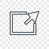 Het vector lineaire die pictogram van het de uitvoerconcept op transparante backgr wordt geïsoleerd royalty-vrije illustratie Het vector lineaire die pictogram van het de uitvoerconcept op transparante backgr wordt geïsoleerd royalty-vrije illustratie