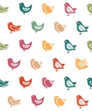 Het vector naadloze patroon van de krabbelvogel vector illustratie Het vector naadloze patroon van de krabbelvogel vector illustratie