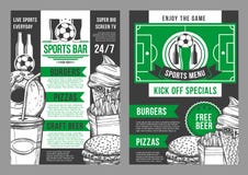 Het vector van de de barvoetbal van voetbalsporten ontwerp van het de barmenu Stock Afbeeldingen Het vector van de de barvoetbal van voetbalsporten ontwerp van het de barmenu Stock Afbeeldingen