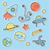 Het vector vlakke pak van de beeldverhaalsticker royalty-vrije illustratie Het vector vlakke pak van de beeldverhaalsticker royalty-vrije illustratie