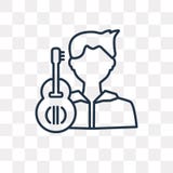 Het vectordiepictogram van de gitaarspeler op transparante achtergrond, Li wordt geïsoleerd royalty-vrije illustratie Het vectordiepictogram van de gitaarspeler op transparante achtergrond, Li wordt geïsoleerd royalty-vrije illustratie