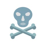 Het het vectordieteken en symbool van het doodspictogram op witte achtergrond wordt geïsoleerd stock illustratie Het het vectordieteken en symbool van het doodspictogram op witte achtergrond wordt geïsoleerd stock illustratie