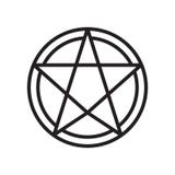Het het vectordieteken en symbool van het heidendompictogram op witte backgroun wordt geïsoleerd stock illustratie Het het vectordieteken en symbool van het heidendompictogram op witte backgroun wordt geïsoleerd stock illustratie