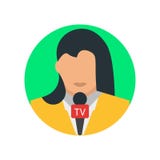 Het het vectordieteken en symbool van het journalistpictogram op witte achtergrond, het concept van het Journalistembleem wordt g stock illustratie Het het vectordieteken en symbool van het journalistpictogram op witte achtergrond, het concept van het Journalistembleem wordt g stock illustratie