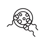 Het het vectordieteken en symbool van het reproductiepictogram op witte backg wordt geïsoleerd stock illustratie Het het vectordieteken en symbool van het reproductiepictogram op witte backg wordt geïsoleerd stock illustratie