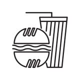 Het het vectordieteken en symbool van het snel voedselpictogram op witte achtergrond, het concept van het Snel voedselembleem wor royalty-vrije illustratie Het het vectordieteken en symbool van het snel voedselpictogram op witte achtergrond, het concept van het Snel voedselembleem wor royalty-vrije illustratie