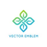 Het vectormalplaatje van het embleemontwerp - schoonheid en organisch concept vector illustratie Het vectormalplaatje van het embleemontwerp - schoonheid en organisch concept vector illustratie