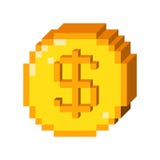 Het vectorpictogram van de pixel 3D dollar stock illustratie Het vectorpictogram van de pixel 3D dollar stock illustratie