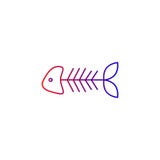 Het vectorpictogram van het vissenskelet, beenderen vector illustratie Het vectorpictogram van het vissenskelet, beenderen vector illustratie