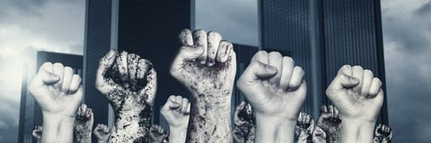 Het verschillende opheffen op linkervuisten voor wolkenkrabber royalty-vrije stock afbeeldingen Het verschillende opheffen op linkervuisten voor wolkenkrabber royalty-vrije stock afbeeldingen