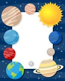 Het Verticale Kader van zonnestelselplaneten vector illustratie Het Verticale Kader van zonnestelselplaneten vector illustratie