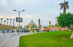 Het Vierkant van Nahdet Masr, Giza, Egypte stock fotografie Het Vierkant van Nahdet Masr, Giza, Egypte stock fotografie