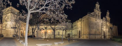 Het Vierkant van Vazquez Molina bij nacht, Ubeda, Spanje stock afbeeldingen Het Vierkant van Vazquez Molina bij nacht, Ubeda, Spanje stock afbeeldingen