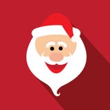 Het vlakke gezicht van de ontwerpkerstman met gelukkige en grappige emoties - vec royalty-vrije illustratie Het vlakke gezicht van de ontwerpkerstman met gelukkige en grappige emoties - vec royalty-vrije illustratie