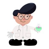 het vlakke water van de artsengreep van drug voor experimenteel beeldverhaal stock illustratie het vlakke water van de artsengreep van drug voor experimenteel beeldverhaal stock illustratie