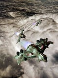 Het vliegen over wolken royalty-vrije illustratie Het vliegen over wolken royalty-vrije illustratie