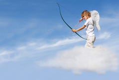 Het vurenboog en pijl van de Cupido stock afbeelding Het vurenboog en pijl van de Cupido stock afbeelding