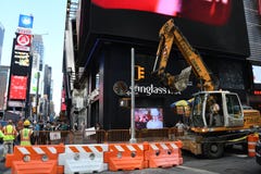 Het wegwerk de Bouw in van Manhattan, New York City Road royalty-vrije stock afbeeldingen Het wegwerk de Bouw in van Manhattan, New York City Road royalty-vrije stock afbeeldingen