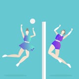 Het wijfje van het volleyballspel royalty-vrije illustratie Het wijfje van het volleyballspel royalty-vrije illustratie