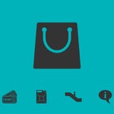 Het winkelen zakpictogram vlak royalty-vrije illustratie Het winkelen zakpictogram vlak royalty-vrije illustratie