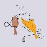 Het zingen vogel en het luisteren vogel vector illustratie Het zingen vogel en het luisteren vogel vector illustratie