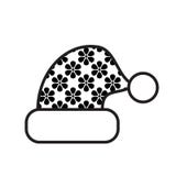 Het zwart-witte Pictogram van de Kerstmishoed vector illustratie Het zwart-witte Pictogram van de Kerstmishoed vector illustratie