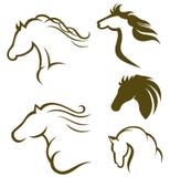 Het zwarte paard van het silhouet stock illustratie Het zwarte paard van het silhouet stock illustratie
