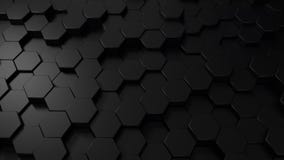 Hexagon Dark Background. Black Honeycomb Abstract Metal Grid Pattern Technology   Rendering. Stock Video - Video of abstract, design: 169044791