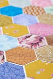 Hexagon pieces of colorful fabric random ordered royalty free stock photo Hexagon pieces of colorful fabric random ordered royalty free stock photo