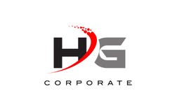 HG Modern Letter Logo Design with Swoosh royalty free illustration HG Modern Letter Logo Design with Swoosh royalty free illustration