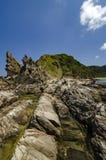 Hidden beauty nature of Kapas Island located in Malaysia, magical rock formation over blue sky background. Selective focus image at sunny day Stock Images Hidden beauty nature of Kapas Island located in Malaysia, magical rock formation over blue sky background. Selective focus image at sunny day Stock Images