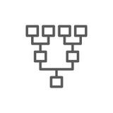 Hierarchical chart, player layout line icon. vector illustration Hierarchical chart, player layout line icon. vector illustration