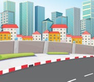 High buildings near the street Royalty Free Stock Image High buildings near the street Royalty Free Stock Image