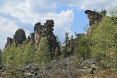 High cliffs among trees royalty free stock photos High cliffs among trees royalty free stock photos