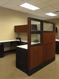High end wood paneled business open Office space