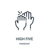 high five icon vector from friendship collection. Thin line high five outline icon vector illustration. Linear symbol for use on vector illustration high five icon vector from friendship collection. Thin line high five outline icon vector illustration. Linear symbol for use on vector illustration